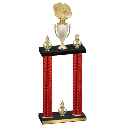 Double Red Carbon Fiber Victory Basketball Trophy