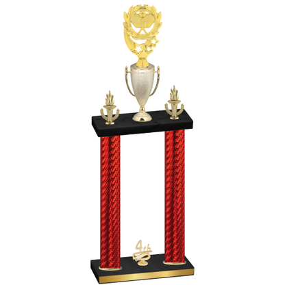 Double Red Carbon Fiber Fourth Place Pickleball Trophy