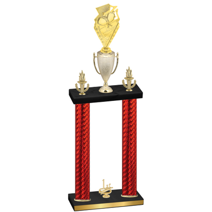 Double Red Carbon Fiber First Place Pickleball Trophy