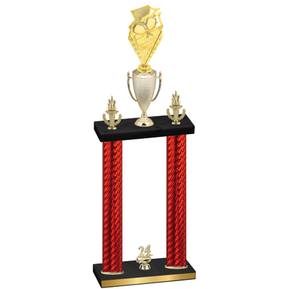 Double Red Carbon Fiber Year Pickleball Trophy