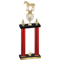 Double Red Carbon Fiber Third Place Horses Trophy