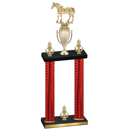 Double Red Carbon Fiber Victory Horses Trophy