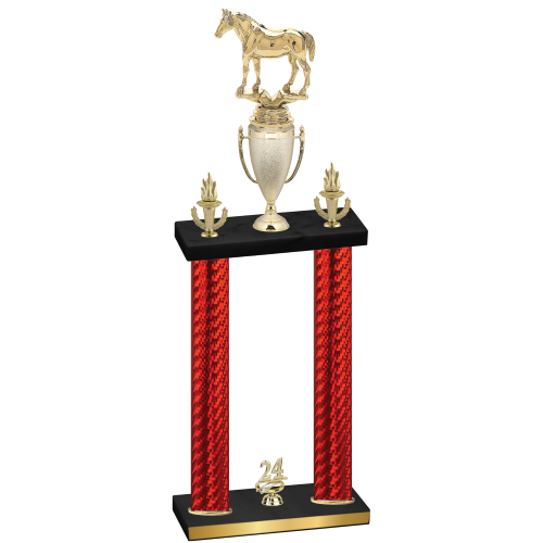 Double Red Carbon Fiber Year Horses Trophy