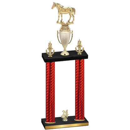 Double Red Carbon Fiber Year Horses Trophy