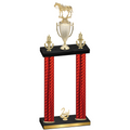 Double Red Carbon Fiber Second Place Horses Trophy