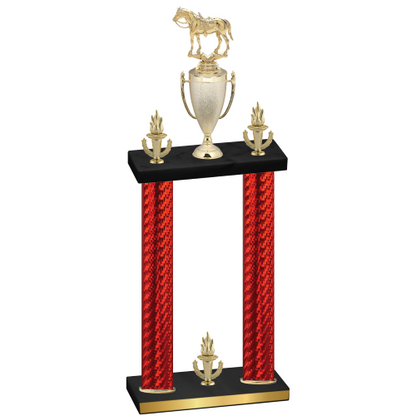 Double Red Carbon Fiber Victory Horses Trophy