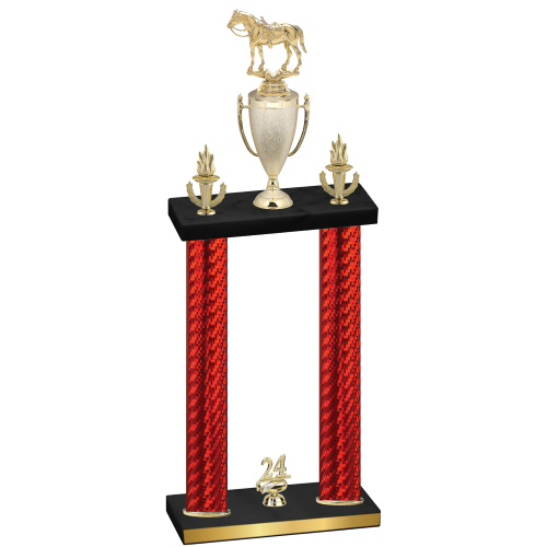 Double Red Carbon Fiber Year Horses Trophy