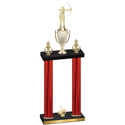 Double Red Carbon Fiber First Place Archery Trophy