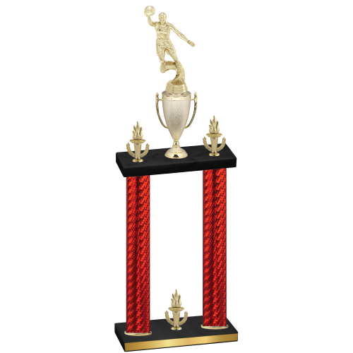 Double Red Carbon Fiber Victory Basketball Trophy