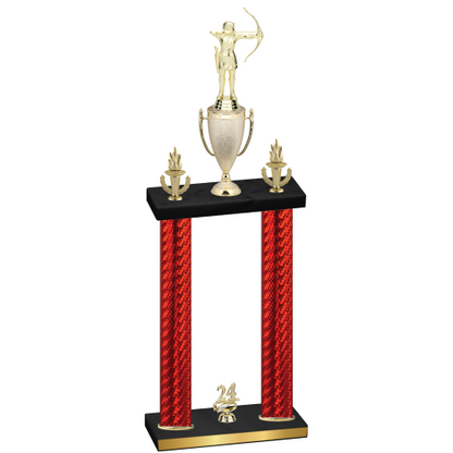 Double Red Carbon Fiber Year Archery Trophy