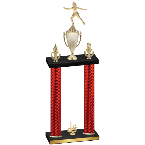 Double Red Carbon Fiber First Place Skater Trophy