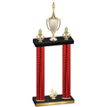 Double Red Carbon Fiber Fourth Place Chess Trophy