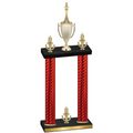 Double Red Carbon Fiber Victory Chess Trophy
