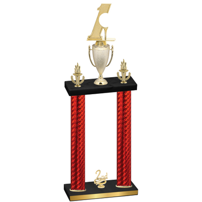 Double Red Carbon Fiber Second Place Golf Trophy