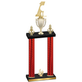 Double Red Carbon Fiber Fourth Place Golf Trophy