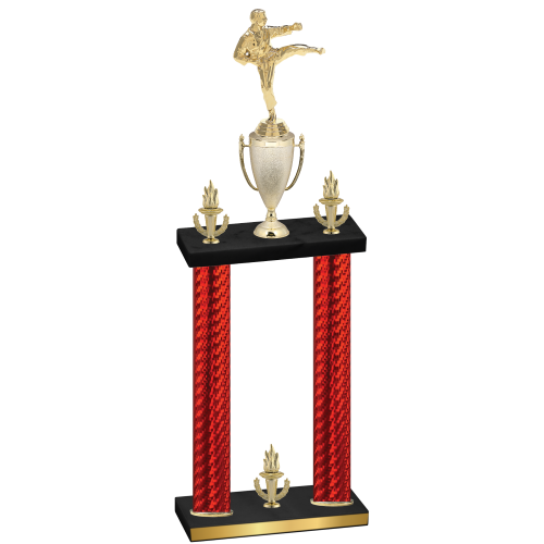 Double Red Carbon Fiber Victory Karate Trophy