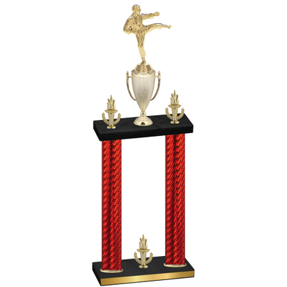 Double Red Carbon Fiber Victory Karate Trophy