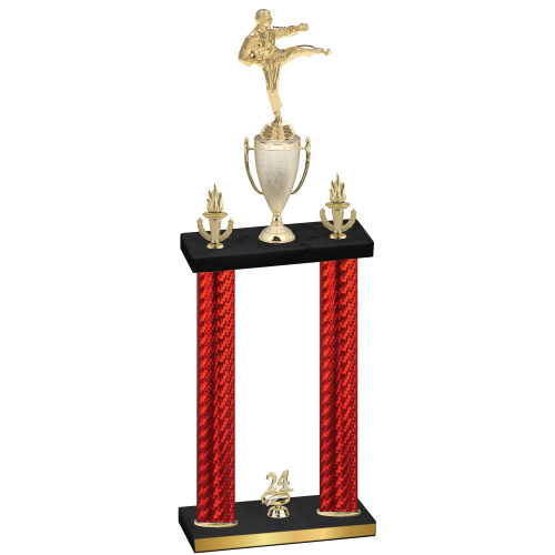 Double Red Carbon Fiber Year Karate Trophy