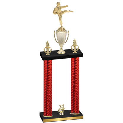 Double Red Carbon Fiber Year Karate Trophy