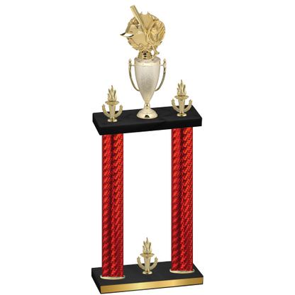 Double Red Carbon Fiber Victory Baseball Trophy