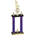 Double Purple Carbon Fiber Victory Football Trophy