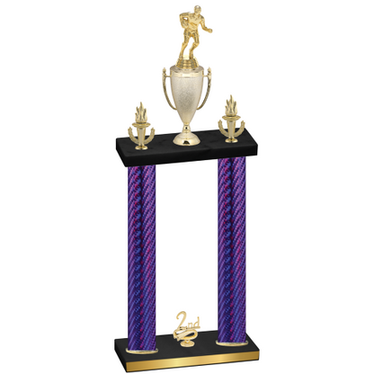 Double Purple Carbon Fiber Second Place Rugby Trophy