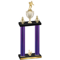 Double Purple Carbon Fiber Third Place Rugby Trophy