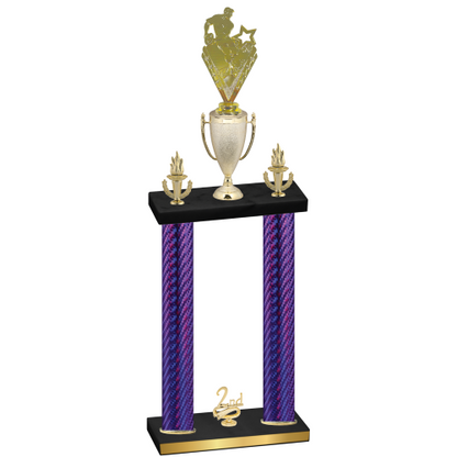 Double Purple Carbon Fiber Second Place Rugby Trophy