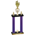 Double Purple Carbon Fiber Fourth Place Rugby Trophy