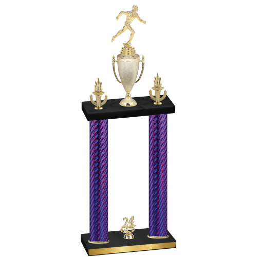 Double Purple Carbon Fiber Year Running Trophy