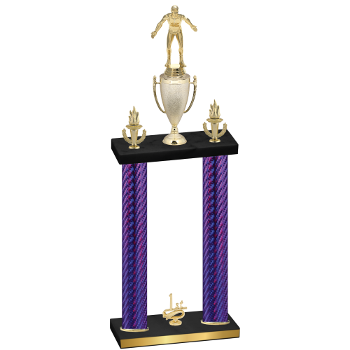 Double Purple Carbon Fiber First Place Wrestling Trophy