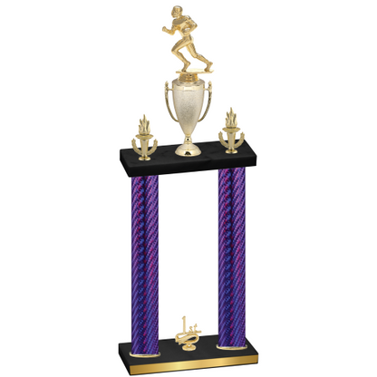 Double Purple Carbon Fiber First Place Football Trophy