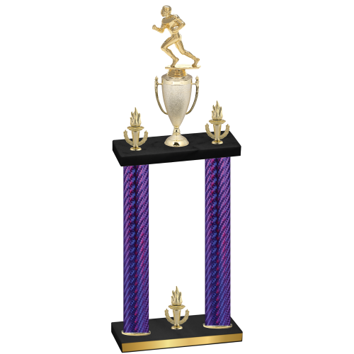 Double Purple Carbon Fiber Victory Football Trophy