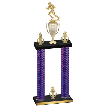 Double Purple Carbon Fiber Victory Football Trophy