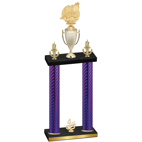 Double Purple Carbon Fiber Fourth Place Swimming Trophy