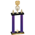 Double Purple Carbon Fiber Fourth Place Cheerleading Trophy