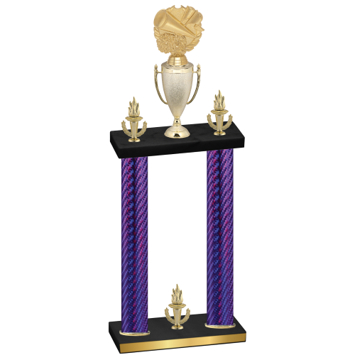 Double Purple Carbon Fiber Victory Cheerleading Trophy