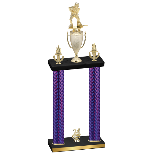 Double Purple Carbon Fiber Year Hockey Trophy