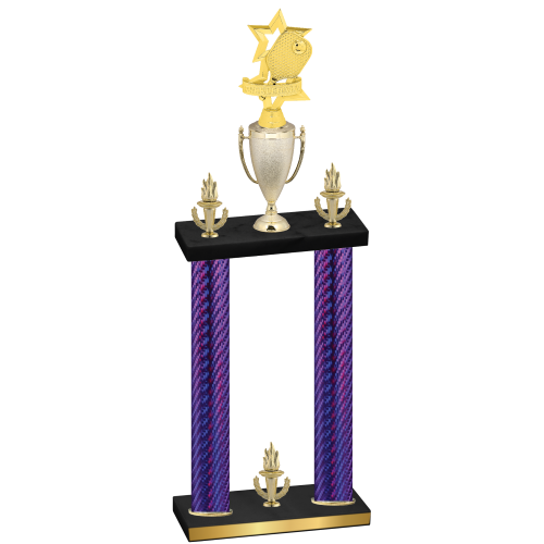 Double Purple Carbon Fiber Victory Pickleball Trophy
