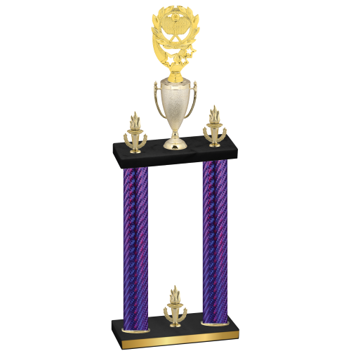 Double Purple Carbon Fiber Victory Pickleball Trophy