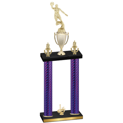 Double Purple Carbon Fiber First Place Basketball Trophy