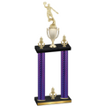 Double Purple Carbon Fiber Victory Basketball Trophy