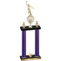 Double Purple Carbon Fiber First Place Basketball Trophy
