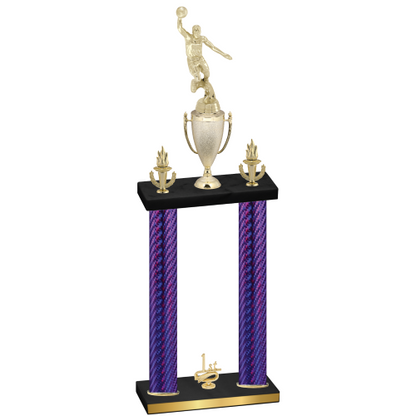 Double Purple Carbon Fiber First Place Basketball Trophy