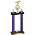 Double Purple Carbon Fiber Third Place Fishing Trophy