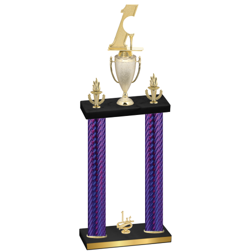 Double Purple Carbon Fiber First Place Golf Trophy