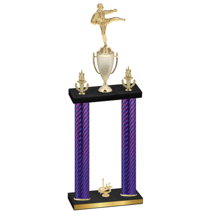 Double Purple Carbon Fiber First Place Karate Trophy