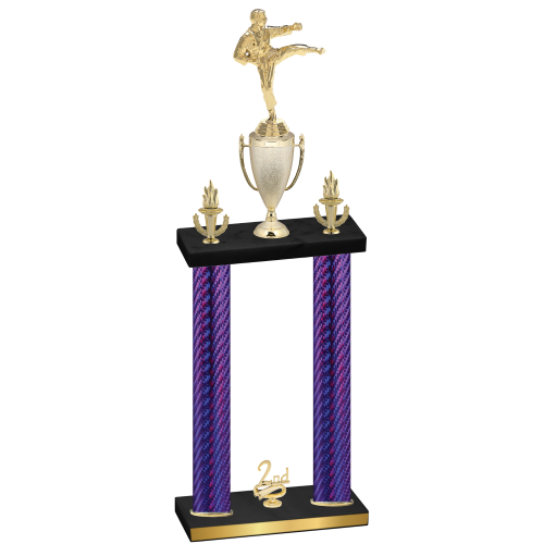 Double Purple Carbon Fiber Second Place Karate Trophy