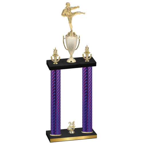 Double Purple Carbon Fiber Year Karate Trophy