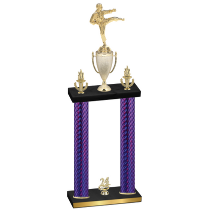 Double Purple Carbon Fiber Year Karate Trophy